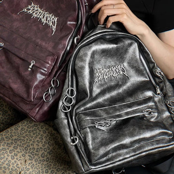 Qfdian Personality Punk Gothic Women Backpack Y2k Aesthetic Trendy Vintage Schoolbags All Match Fashion Casual Backpacks for Students